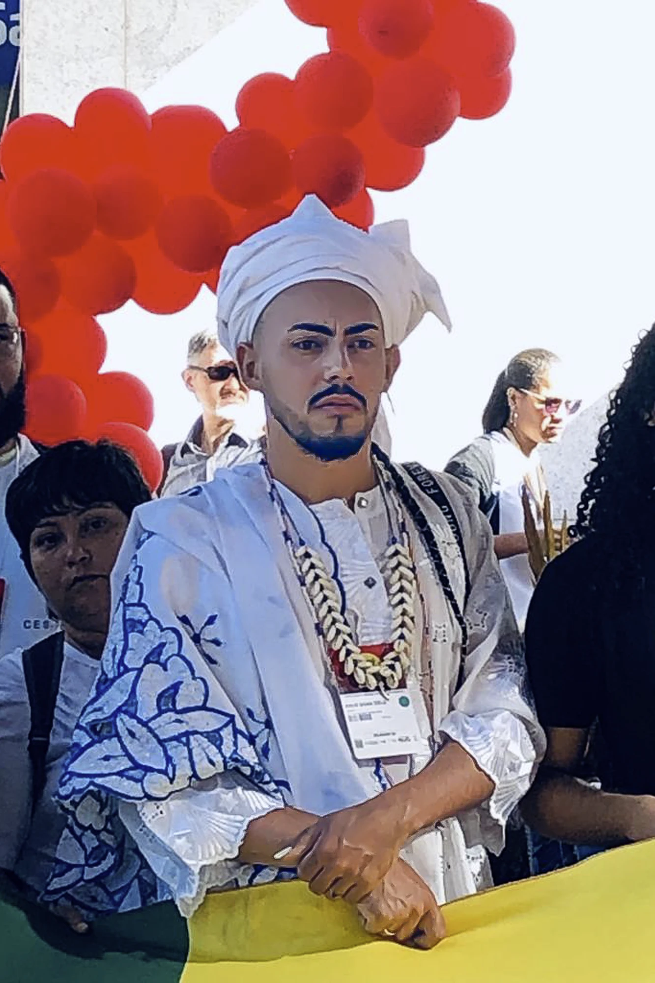 Pai Kauê de Oxalá, de Maracás (BA), pediu respeito à diversidade de gênero e o fim da intolerância. — Foto: Adriano De Lavor.