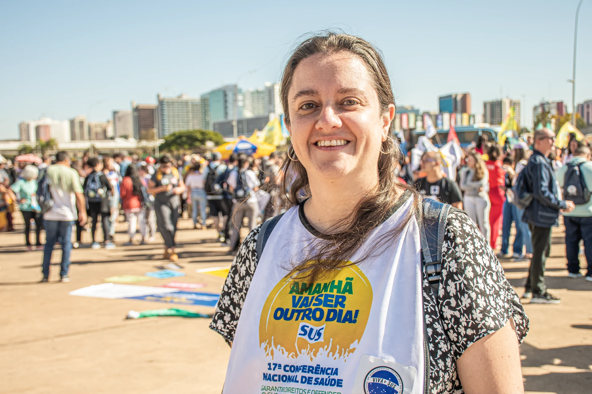 Kátia, do segmento gestores: "a Conferência como possibilidade de garantir a participação e o controle social dentro do SUS". — Foto: Eduardo de Oliveira.
